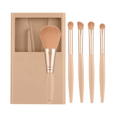 Reise-Make-up-Pinsel-Set, kompakte Make-up-Pinsel mit Etui und Spiegel, tragbare Kosmetikwerkzeuge für Foundation, Puder, Concealer, Lidschatten-Anwendung, (11 x 7,5 cm) von Bsbkoj