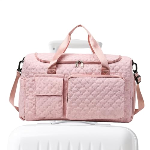 Sporttasche für Damen, große Reisetasche, breiter Schultergurt, Komfort, Nass- und Trockentrennung, Größe 44 x 20 x 42 cm, ideal für Reisen, Fitnessstudio und Gepäckzubehör, rose, Refer to description von Bsbkoj