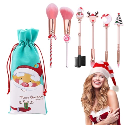 Zauberstab Make-up Pinsel Set, Weihnachten Foundation Blending Pinsel, Professioneller Gesichtspuder Pinsel, Rougepinsel für Frauen, Foundation Contour Pinsel, Lidschatten Blending Pinsel, von Bsbkoj