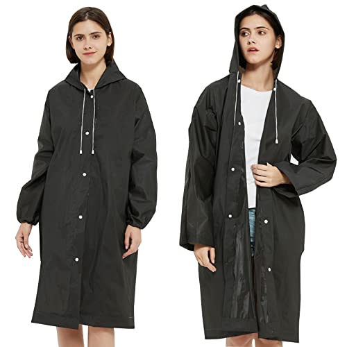 2 Stück Regenponcho,Regenmantel Wasserdicht Atmungsaktiv,EVA Regenmantel Mit Kapuze,Regenmantel Durchsichtiger Regenponcho Für Damen Herren Kinder,Wiederverwendbar Regenjacke von Bseical