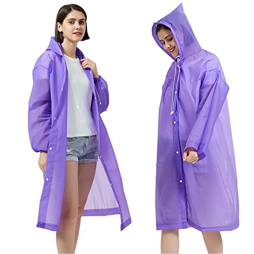 2 Stück Regenponcho,Regenmantel Wasserdicht Atmungsaktiv,EVA Regenmantel Mit Kapuze,Regenmantel Durchsichtiger Regenponcho Für Damen Herren Kinder,Wiederverwendbar Regenjacke von Bseical