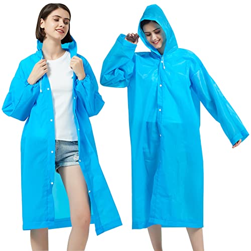 2 Stück Regenponcho,Regenmantel Wasserdicht Atmungsaktiv,EVA Regenmantel Mit Kapuze,Regenmantel Durchsichtiger Regenponcho Für Damen Herren Kinder,Wiederverwendbar Regenjacke von Bseical