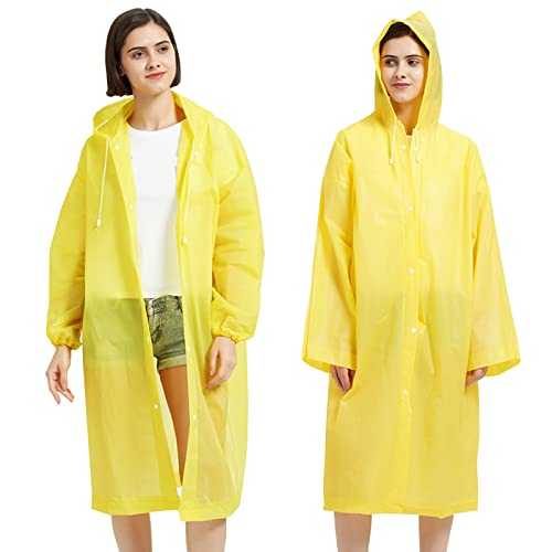 2 Stück Regenponcho,Regenmantel Wasserdicht Atmungsaktiv,EVA Regenmantel Mit Kapuze,Regenmantel Durchsichtiger Regenponcho Für Damen Herren Kinder,Wiederverwendbar Regenjacke von Bseical