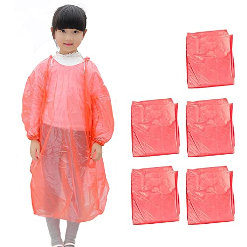 5 Stück Einweg Wasserdichter Regenmantel,Erwachsene Kinder Wasserdicht Regenponcho Hooded,Regenüberzug,Wandern Camping Notfall Regenponcho,Unisex Portable Regencape,Reise,Camping von Bseical