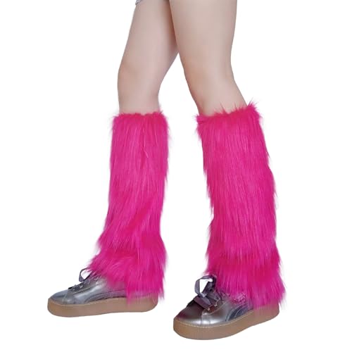 80er Jahre Accessoires Neon, Hippie Kostüm Damen, Stulpen Neon Strümpfe, Stulpen für Damen Plüsch, 70er Jahre Bekleidung Damen Disco, Faschingskostüme Damen Karneval Fasching Beinstulpen Retro (Rosa) von Bseical