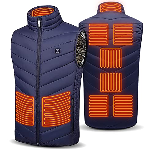 Beheizte Weste USB, Beheizbare Jacke Herren Damen, Heizweste Winter Weste Elektrische Warme mit 3 Temperaturstufen, Wärmejacke Leicht Waschbar Kleidung für Outdoor Motorrad Angeln Skifahren (L) von Bseical