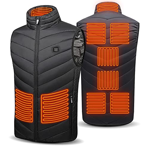 Beheizte Weste USB, Beheizbare Jacke Herren Damen, Heizweste Winter Weste Elektrische Warme mit 3 Temperaturstufen, Wärmejacke Leicht Waschbar Kleidung für Outdoor Motorrad Angeln Skifahren (XL) von Bseical