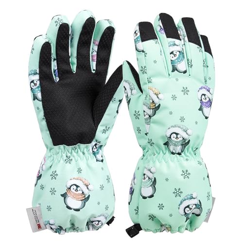 Skihandschuhe Kinder Wasserdicht, Winterhandschuhe Kinder Fleece Verdickt, Kinderhandschuhe Winter Warm, Thermohandschuhe Outdoor Sport Handschuhe Junge Mädchen Kalt Wetter (Handschuhe, 11-14 Jahr) von Bseical