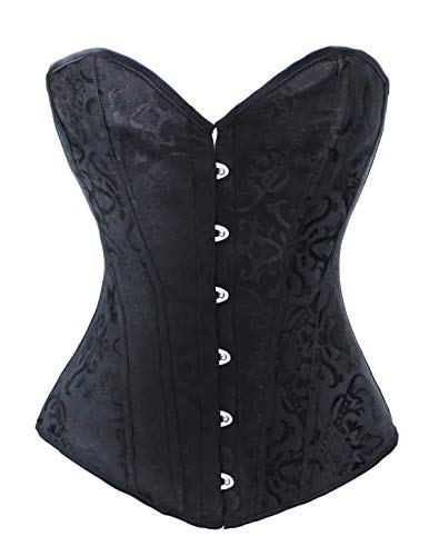 Bslingerie® Damen Bustier Corsage Korsett mit Brocade (3XL, Black) von Bslingerie