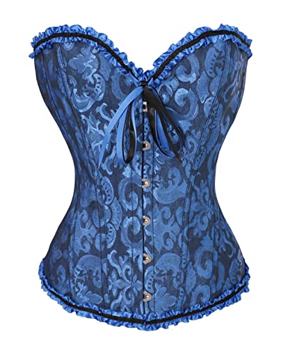 Bslingerie® Damen Blumenordnung Bustiers Korsett (L, Dunkelblau) von Bslingerie