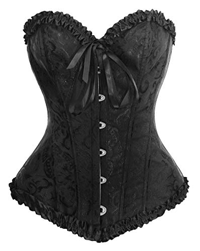 Bslingerie® Damen Blumenordnung Bustiers Korsett (L, Schwarz Zerzaust) von Bslingerie