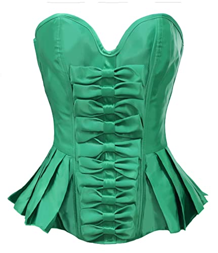 Bslingerie® Damen Grün Satin Stäbchen-Korsett mit Brokat Corsage (M - EU 36-38, Grün) von Bslingerie