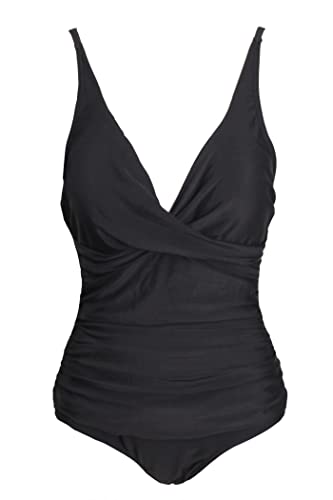 Bslingerie® Damen Retro Übergröße Badeanzüge Monokini (M, schwarz gepunktet) von Bslingerie