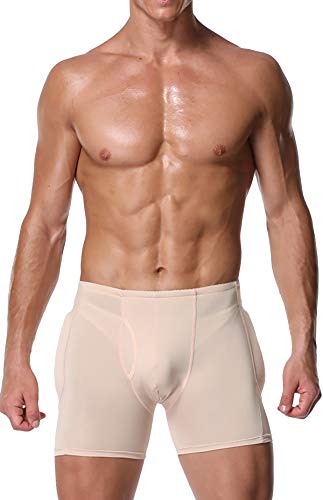 Bslingerie® Herren Gepolsterte Boxershorts Butt Lifter Unterwäsche (Beige, 3XL) von Bslingerie