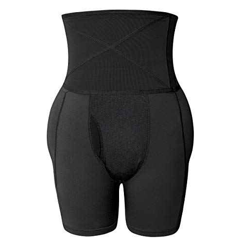 Bslingerie® Herren Gepolsterte Boxershorts Butt Lifter Unterwäsche (Schwarz Hoch tailliert, XL) von Bslingerie
