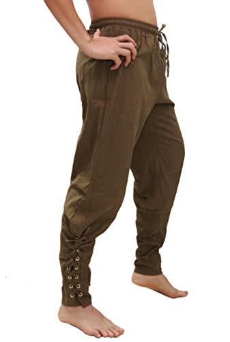 Bslingerie® Herren Mittelalterliche Renaissance-Hose mit elastischer (L, Grün) von Bslingerie