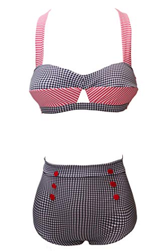 Bslingerie® Sexy Damen Retro Bademode Übergröße Halfter Bikini Set (XXL, Rote Bikini-Oberteil) von Bslingerie