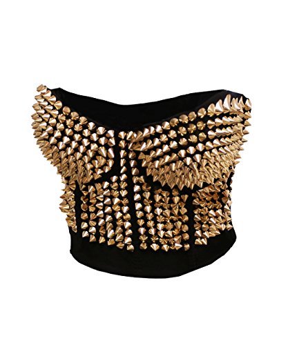 Bslingerie® Sexy Metallisch Spikes Clubwear Bustiers Bra (S, Gold) von Bslingerie