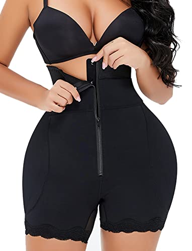 Bslingerie Damen Postpartale Bemaßungspads hinzufügen Shaper Control Knickers Shapewear Miederpants (Schwarz w/Gurte, L) von Bslingerie