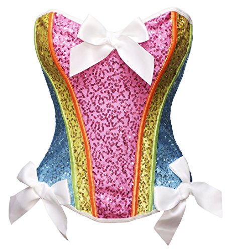 bslingerie Damen Taillenmieder Bustier mit Knochen, Regenbogen -2, X-Large bslingerie Damen Taillenmieder Bustier mit Knochen, Regenbogen -2, X-Large von Bslingerie
