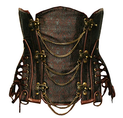 Bslingerie Damen gothic steampunk heavy duty taille cincher korsett Braun Medium von Bslingerie