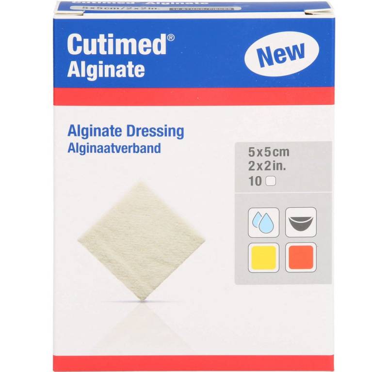 Bsn Medical Wundpflaster Cutimed Alginaatverband (Spar-Set, 10 St., hautfreundlich), Nassstabile Integritätsschicht für sicheres Entfernen von Bsn Medical