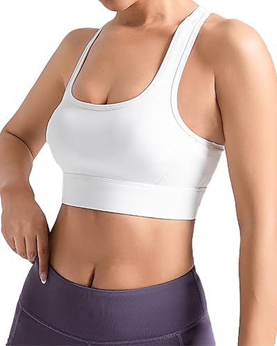 Bsubseach Damen Ärmellose Sport-Oberteile Breite Träger Damen-Sport-BH Yoga-Oberteile Bequeme Unterwäsche Weiß M Bsubseach Damen Ärmellose Sport-Oberteile Breite Träger Damen-Sport-BH Yoga-Oberteile Bequeme Unterwäsche Weiß M von Bsubseach