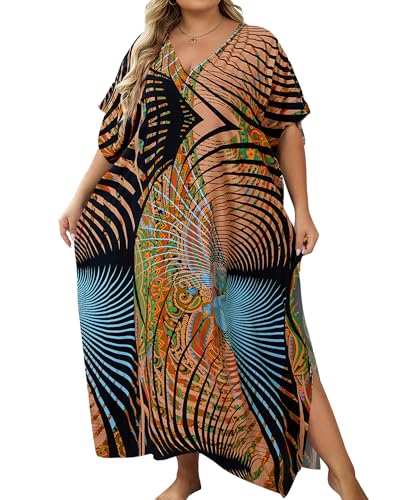 Bsubseach Damen Bademode Coverups Maxi Kaftan Strand Cover Ups Sommer Outfits Linie von Bsubseach