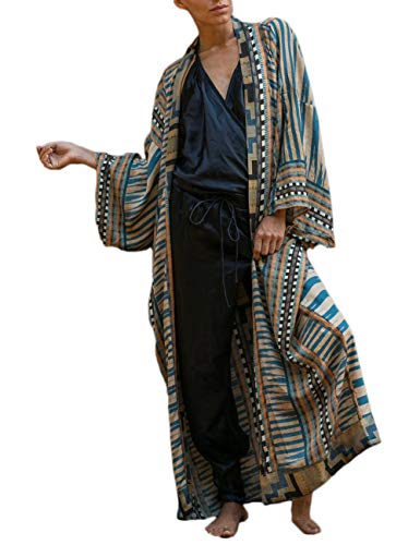 Bsubseach Damen Geometric Print Strandponcho für Bademode Langarm Strand Kimono Cardigan von Bsubseach