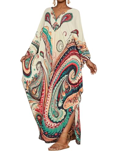 Bsubseach Damen Kaftan Badeanzug Cover Ups für Bademode Maxikleid Sommer Strand Outfits Beige Bsubseach Damen Kaftan Badeanzug Cover Ups für Bademode Maxikleid Sommer Strand Outfits Beige von Bsubseach