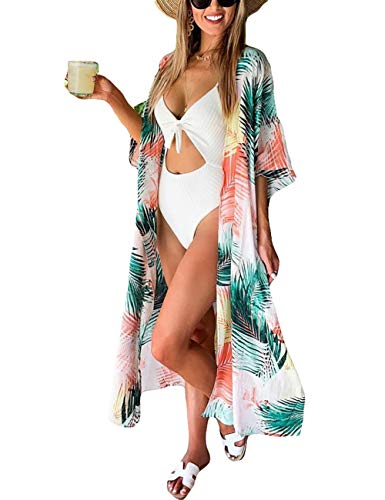 Bsubseach Damen Sexy Kimono Cardigan Offene Vorderseite Schlitz Bikini Strandkleid Bademode von Bsubseach