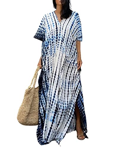 Bsubseach Kaftan Kleider für Frauen Badeanzug Cover Ups Kaftan Loungewear Plus Größe Strand Coverup Urlaubskleid von Bsubseach