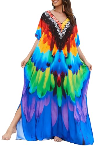 Bsubseach Kaftan Kleider für Frauen Lange Badeanzug Abdeckung Plus Größe Caftans Strand Badeanzug Abdeckung Ups Feder von Bsubseach