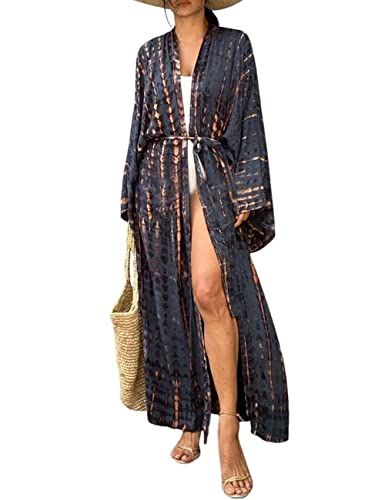 Bsubseach Sexy Badeanzug Cover Ups für Damen Strand Kimono Strickjacke Badeanzug Coverup Resort Wear Grau von Bsubseach