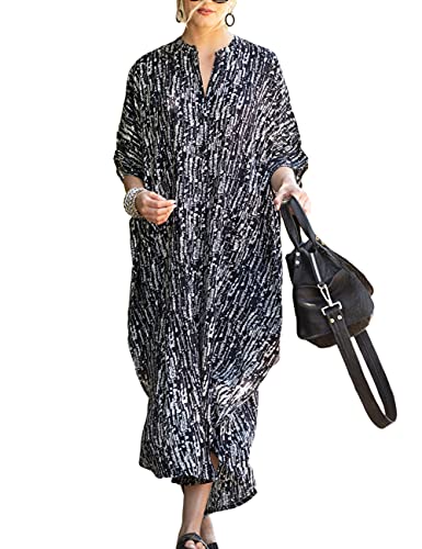 Bsubseach Strand Kaftan Kleider für Damen Schwarz Strandponcho für Bademode Plus Größe Caftan Kleid von Bsubseach