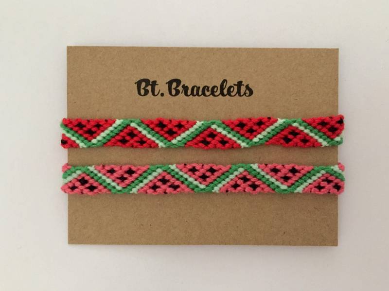 Set Aus Zwei Wassermelonen-Freundschaftsarmbändern Oder Fußkettchen von BtBracelets