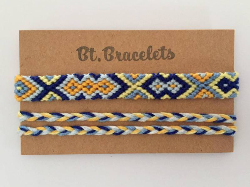 Set Von 2 Freundschaftsarmbänder Blau/Gelb Armbänder Oder Fußkettchen von BtBracelets