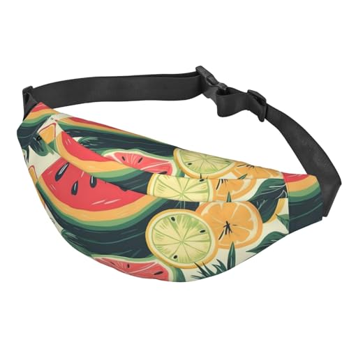 Bauchtasche für Damen und Herren, wasserdicht, mit verstellbarem Gürtel, lässige Umhängetasche, Reise-Hüfttasche für Sport, Laufen, Radfahren, Tropische Früchte, Einheitsgröße Bauchtasche für Damen und Herren, wasserdicht, mit verstellbarem Gürtel, lässige Umhängetasche, Reise-Hüfttasche für Sport, Laufen, Radfahren, Tropische Früchte, Einheitsgröße von Btcowzrv