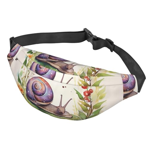 Bauchtasche mit bemalter Flagge, für Damen und Herren, wasserdichte Gürteltasche mit verstellbarem Gürtel, lässige Umhängetasche, Reise-Hüfttasche für Sport, Laufen, Radfahren, Schöne Schnecke, Bauchtasche mit bemalter Flagge, für Damen und Herren, wasserdichte Gürteltasche mit verstellbarem Gürtel, lässige Umhängetasche, Reise-Hüfttasche für Sport, Laufen, Radfahren, Schöne Schnecke, von Btcowzrv