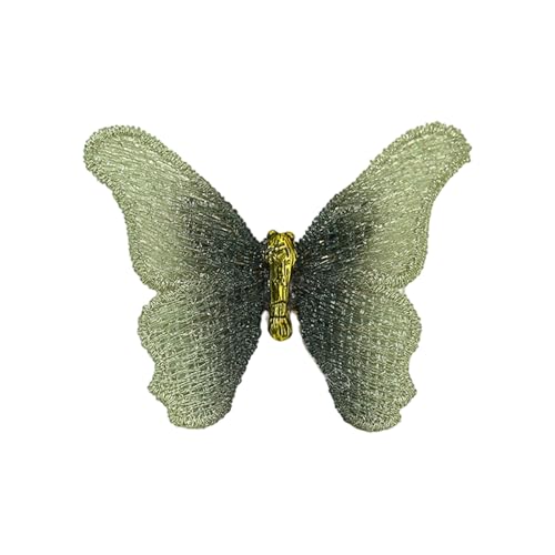 Anspruchsvolle bestickte Brust-Brosche mit Schmetterlingsverzierung, leicht, fester Verschluss für Nachtfunktion, bestickte Schmetterlings-Brosche, Einheitsgröße, Wie beschrieben von Btgghytr