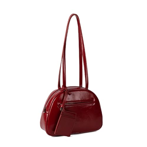 Btgghytr Anspruchsvolle, einfarbige, glänzende PU-Leder-Sattelhandtasche für Freizeit und Shopping, kleine Umhängetasche, von Btgghytr