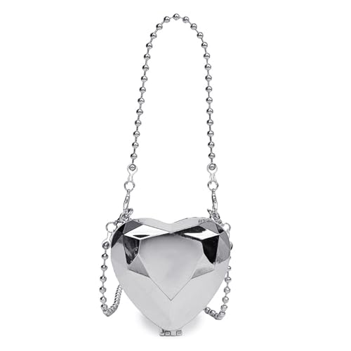 Btgghytr Damen-Abendhandtasche, herzförmige Umhängetasche, Kettenriemen, Umhängetasche, Abend-Clutch, Tasche für Cocktailparty, Btgghytr Damen-Abendhandtasche, herzförmige Umhängetasche, Kettenriemen, Umhängetasche, Abend-Clutch, Tasche für Cocktailparty, von Btgghytr