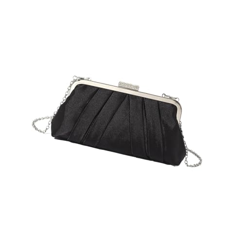 Btgghytr Damen Abendtasche, elegante Umhängetasche, modische plissierte Umhängetasche mit abnehmbarer Kette für Cocktailparty, Btgghytr Damen Abendtasche, elegante Umhängetasche, modische plissierte Umhängetasche mit abnehmbarer Kette für Cocktailparty, von Btgghytr