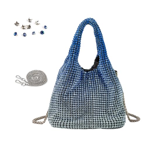 Btgghytr Damen-Mini-Eimertasche mit Strasssteinen, glitzernde Geldbörse, Kristall-Clutch, Handtasche, Abendtasche für Party, von Btgghytr