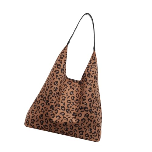 Btgghytr Damen Schultertasche mit Leopardenmuster, Retro-Unterarmtasche, koreanische Stile, Achseltasche, große Kapazität, von Btgghytr
