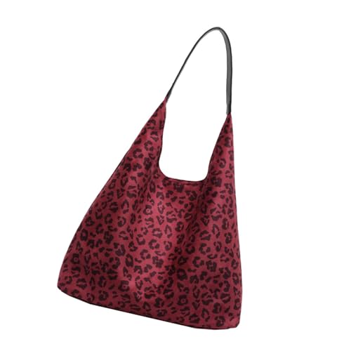 Btgghytr Damen Schultertasche mit Leopardenmuster, Retro-Unterarmtasche, koreanische Stile, Achseltasche, große Kapazität, von Btgghytr