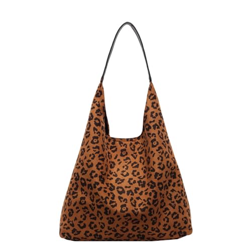 Btgghytr Damen Schultertasche mit Leopardenmuster, Retro-Unterarmtasche, koreanische Stile, Achseltasche, große Kapazität, von Btgghytr