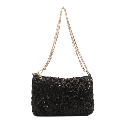 Btgghytr Damen Umhängetasche mit Pailletten, Kettenriemen, Umhängetasche, Abendtasche, modische Umhängetasche, kleine Btgghytr Damen Umhängetasche mit Pailletten, Kettenriemen, Umhängetasche, Abendtasche, modische Umhängetasche, kleine von Btgghytr