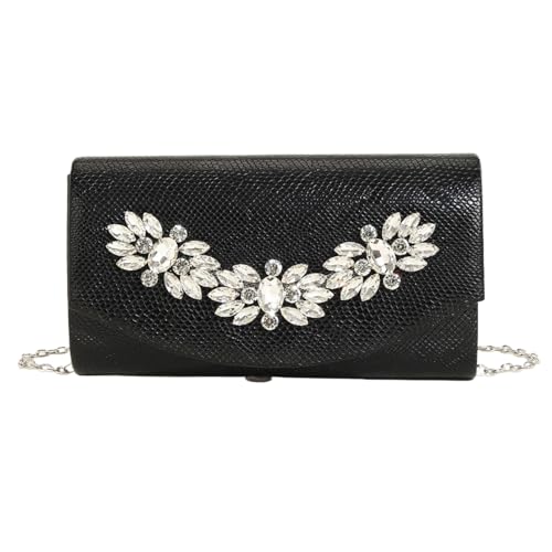 Btgghytr Damen-Umhängetasche mit Strasssteinen, modische Abend-Clutch mit Kette, weibliche Clutch-Handtasche, von Btgghytr