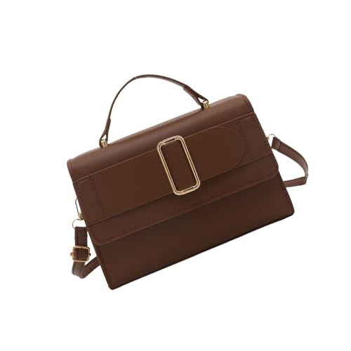 Btgghytr Damen-Umhängetasche mit oben, Pendler-Umhängetasche, PU-Lederhandtasche, mit Metall verzierte Umhängetasche für von Btgghytr